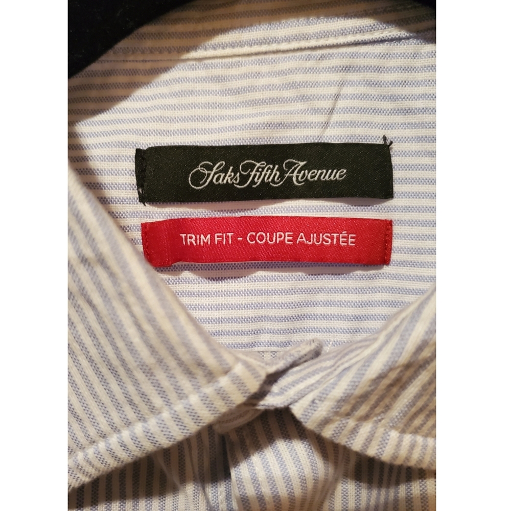Saks Fifth Avenue trim fit long sleeve button-up - Picture 3 of 7